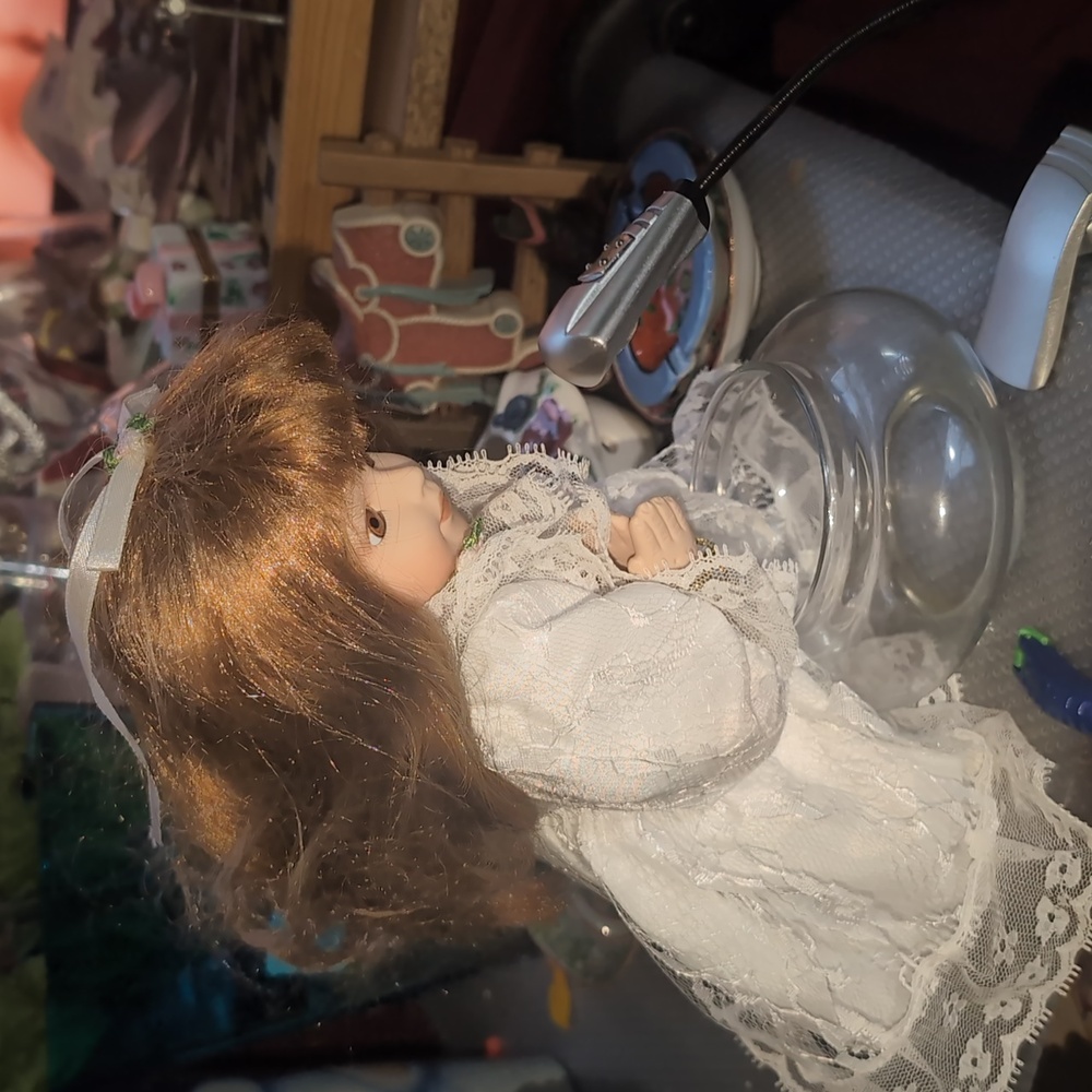 AVAILABLE - Collectable fine bisque Porcelain Praying doll Collectors Choice.10"
